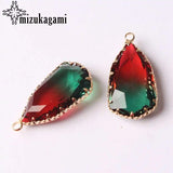Geometric Tourmaline Crystal Water Drop Charm for Necklace Making