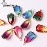 Geometric Tourmaline Crystal Water Drop Charm for Necklace Making