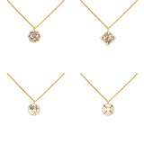 Colorful Zircon Pendant Necklace with Chain Set