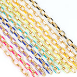 Chunky Oval Chain Paper Clip 1m Gold Plated Oil Dropped