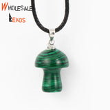Natural Stone Mushroom Pendants Turquoises Jaspers Charms Jewelry Making DIY Nec