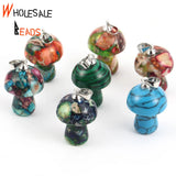 Natural Stone Mushroom Pendants Turquoises Jaspers Charms Jewelry Making DIY Nec