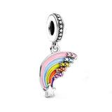 Rainbow Dangle Charm 925 Sterling Silver Sakura Omamori