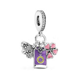 Rainbow Dangle Charm 925 Sterling Silver Sakura Omamori