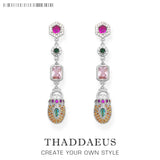 Colorful Scarab Drop Earrings in 925 Sterling Silver