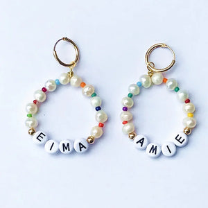 Colorful Seed Beads Earring with Freshwater Pearl