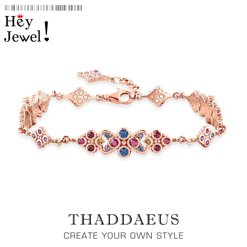 Colorful Stones Bracelet Spring Chain Fine Jewelry Royal Look Gift