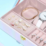Portable Travel Jewelry Box Storage Organizer Case