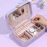Portable Travel Jewelry Box Storage Organizer Case