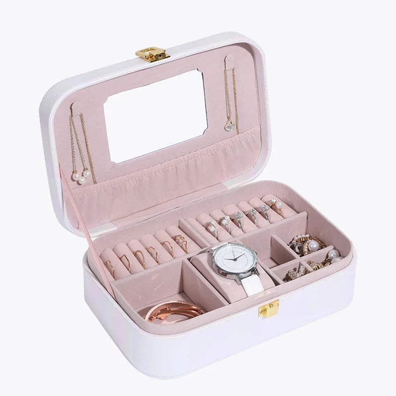 Portable Travel Jewelry Box Storage Organizer Case
