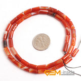 Tube Sardonyx Carnelian Beads Natural Stone Beads DIY 15 Inches