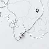 925 Silver Plane Chain Bracelet CZ Bangles Women Jewelry Gift