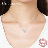 925 Silver Paraiba Tourmaline Pendant Necklace for Women Wedding