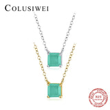 925 Silver Paraiba Tourmaline Pendant Necklace for Women Wedding