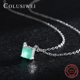 925 Silver Paraiba Tourmaline Pendant Necklace for Women Wedding