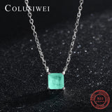 925 Silver Paraiba Tourmaline Pendant Necklace for Women Wedding