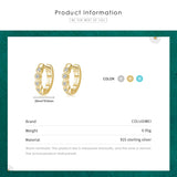 925 Sterling Silver CZ Small Hoop Earrings for Women Turquoise Tiny Jewelry