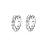 925 Sterling Silver CZ Small Hoop Earrings for Women Turquoise Tiny Jewelry
