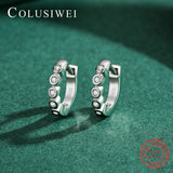 925 Sterling Silver CZ Small Hoop Earrings for Women Turquoise Tiny Jewelry