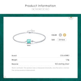 925 Sterling Silver Emerald Cut Paraiba Tourmaline Wedding Bracelet