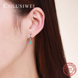 Colusiwei Tourmaline 925 Silver Hoop Earring Wedding Engagement Jewelry