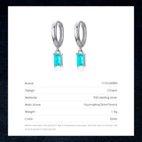 Colusiwei Tourmaline 925 Silver Hoop Earring Wedding Engagement Jewelry