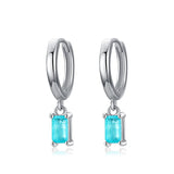 Colusiwei Tourmaline 925 Silver Hoop Earring Wedding Engagement Jewelry