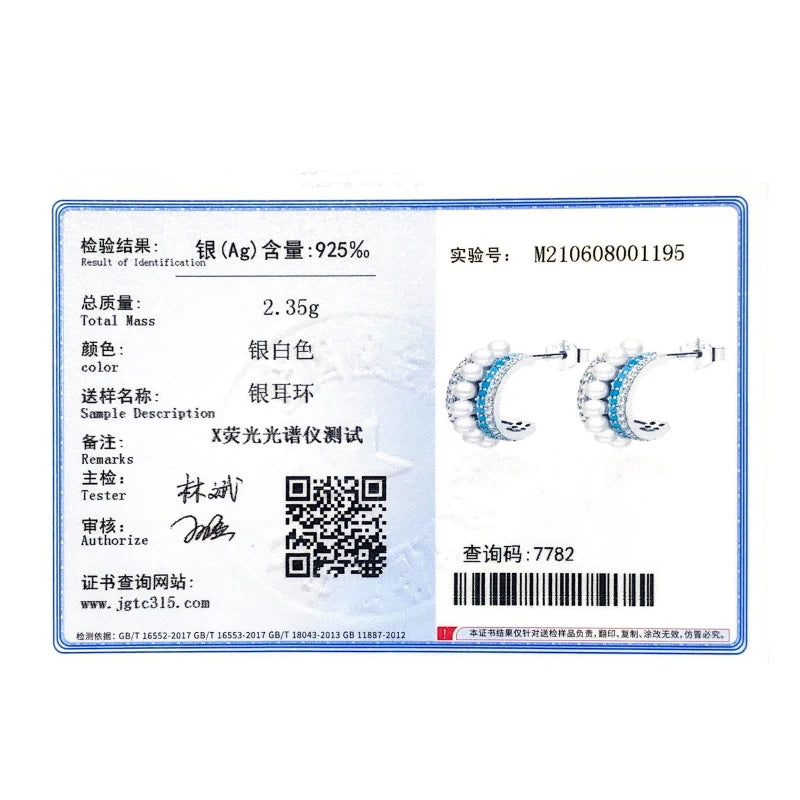 Colusiwei 925 Silver Shell Pearl Turquoise Earrings for Women