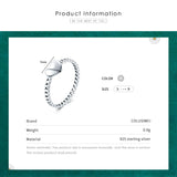 925 Sterling Silver Heart Rings Chain Jewelry