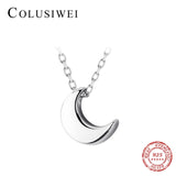 925 Sterling Silver Mini Moon Pendant Necklace for Women