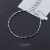 925 Sterling Silver Double Layer Snake Bone Bracelet