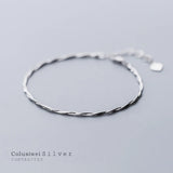925 Sterling Silver Double Layer Snake Bone Bracelet