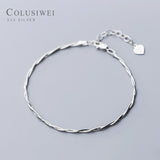 925 Sterling Silver Double Layer Snake Bone Bracelet
