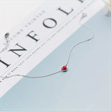 Colusiwei Enamel Red Heart Anklet 925 Silver