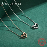 Colusiwei Hollow Heart 925 Sterling Silver Pendant Necklace for Women