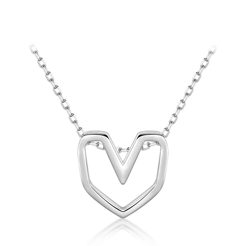 Colusiwei Hollow Heart 925 Sterling Silver Pendant Necklace for Women