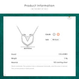 Colusiwei Hollow Heart 925 Sterling Silver Pendant Necklace for Women