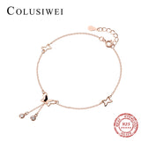 Colusiwei Flying Butterfly Bracelet Sterling Silver CZ Foot Anklet