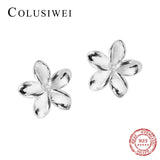 Frangipani Plant Earrings 925 Silver Flower Studs