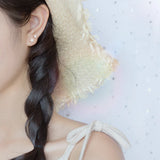 Frangipani Plant Earrings 925 Silver Flower Studs