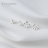 Frangipani Plant Earrings 925 Silver Flower Studs