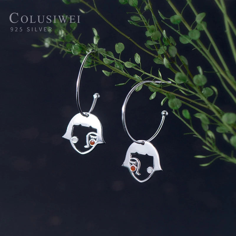 Colusiwei 925 Sterling Silver Hoop Earring Korea Style Fine Jewelry