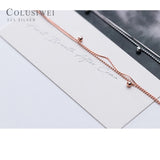 Colusiwei 925 Silver Double Layer Anklet for Women