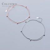 Colusiwei 925 Silver Double Layer Anklet for Women