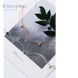 Colusiwei 925 Silver Double Layer Anklet for Women