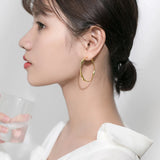 Colusiwei 925 Silver Hyperbole Hoop Earrings Women Irregular Round Earring