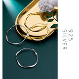 Colusiwei 925 Silver Hyperbole Hoop Earrings Women Irregular Round Earring