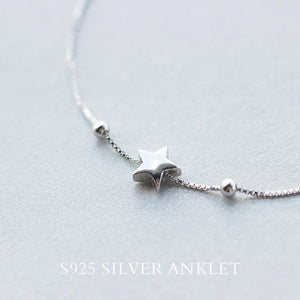 Colusiwei 925 Silver Pentagram Bracelet Box Chain Small Beads