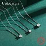 925 Silver Zirconia Pendant Necklace Classic Jewelry
