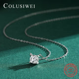 925 Silver Zirconia Pendant Necklace Classic Jewelry